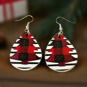 ⭐️ 5 for $25 Wood Festive Christmas Tree Earrings